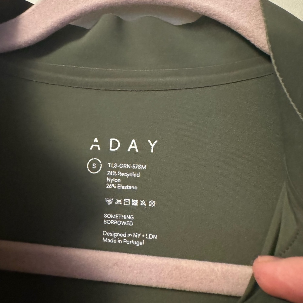 ADAY Something Borrowed Moss green shirt, Small